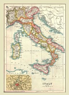 Edinburgh Geographical Institute Collection: Map of Italy, 1902. Creator: Unknown