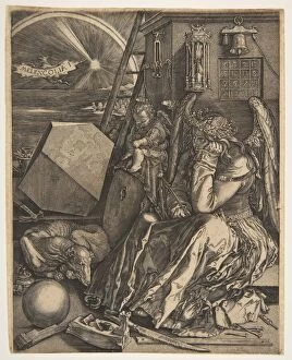 Renaissance art Collection: Melencolia I (copy), 1602. Creator: Jan Wierix