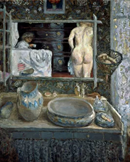Impressionist art Greetings Card Collection: Mirror above a Washstand, 1908. Artist: Pierre Bonnard