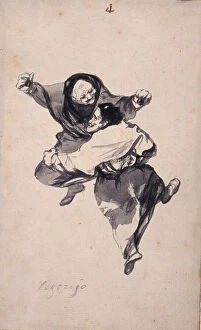 Francisco de Goya Framed Print Collection: Mirth (Regozijo). Album Witches and Old Women, ca 1820