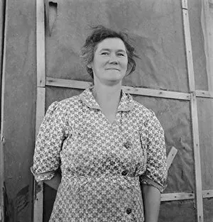 Portrait photography Poster Print Collection: Mrs. Cleaver is raising five sons on new farm, Malheur County, Oregon, 1939. Creator: Dorothea Lange