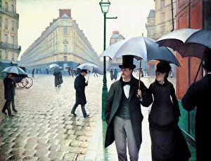 Impressionism Cushion Collection: Paris Street; Rainy Day, 1877. Artist: Gustave Caillebotte