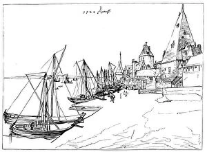 Albrecht Durer Canvas Print Collection: Port of Antwerp in 1520