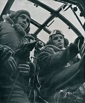 Wwii Collection: RAF bomber pilot and second pilot, 1941