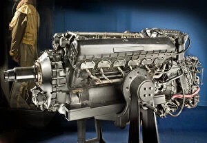 Aviation Mouse Mat Collection: Rolls-Royce Merlin R. M. 14S. M. Mk 100 V-12 Engine, 1944. Creator: Rolls-Royce