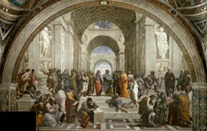 Paintings Fine Art Print Collection: The School of Athens. (Fresco in Stanza della Segnatura), ca 1510-1511. Creator: Raphael