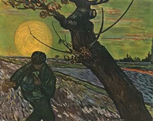 Sunset landscapes Poster Print Collection: The Sower, October 1888, (1947). Creator: Vincent van Gogh