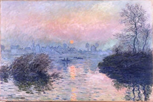 Impressionist paintings Greetings Card Collection: Sunset on the Seine at Lavacourt, Winter Effect. Artist: Monet, Claude (1840-1926)