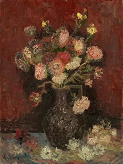 Impressionist paintings Fine Art Print Collection: Vase with Chinese asters and gladioli, 1886. Artist: Gogh, Vincent, van (1853-1890)
