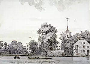 Nature-inspired paintings Canvas Print Collection: View of All Saints Church, Fulham, London, 1836. Artist: Andrew Picken
