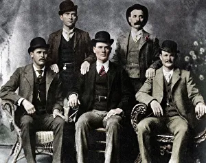 Butch Cassidy and the Sundance Kid, 1901 (Colourised Black & White Print)