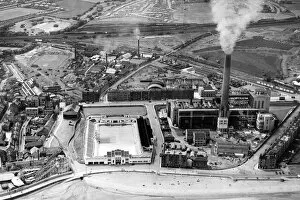 Aerial Views Canvas Print Collection: Aerial view of Portobello showing the swimming pool and the power station