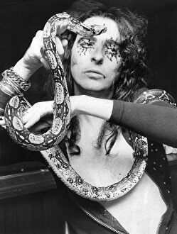 Heathrow Airport Jigsaw Puzzle Collection: Alice Cooper with his snake Katrina