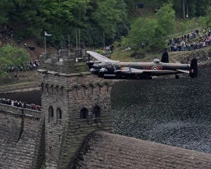Bbmf Collection: Dambuster Lancaster Soars Again Over the Derwent Valley Dam