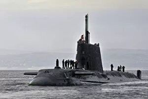 Related Images Poster Print Collection: Royal Navy Submarine HMS Astute Returns to HMNB Clyde