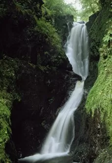 Waterfall art Collection: Glenariff Falls, Glens Of Antrim, Co Antrim, Ireland; Flowing Waterfall