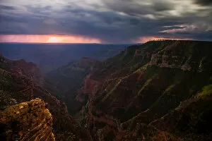 Ben Horton Photography Collection: Lightning storm over the rim of the Grand Canyon, Arizona, USA