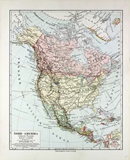 Travel and Culture Photo Mug Collection: Map Of North America, 1899