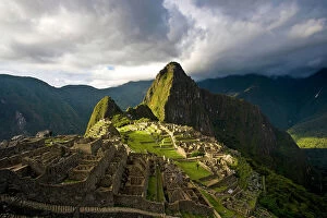MIichael Melford Framed Print Collection: Reconstructed stone buildings on Machu Picchu