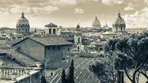 Update - March 23, 2022 Collection: Rome, Italy. Rooftops and domes. In the far distance is St. Peter s