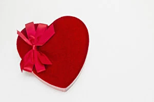 Still Life Jigsaw Puzzle Collection: Valentines heart-shaped candy box against white background