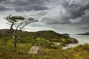 Applecross Collection: View Of The Coastline Under A Cloudy Sky; Applecross Peninsula Scotland