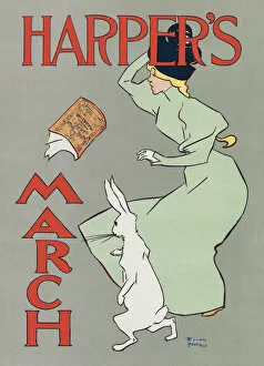 Advertising Posters Metal Print Collection: Woman in the Wind with March Hare, by Edward Penfield, 1866 - 1925