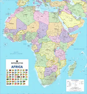 Maps and Charts Fine Art Print Collection: Africa Political Map