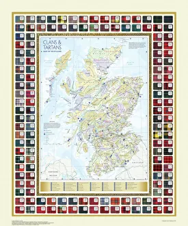MapSeeker Print: Scotlands Clans and Tartans, 17th Century