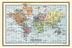 World Map Collection: Old Map of The World 1881