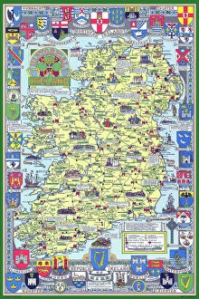 Ireland Mouse Mat Collection: Pictorial History Map of Ireland 1963
