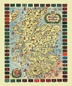 Scotland Metal Print Collection: Pictorial Story Map of Scotland