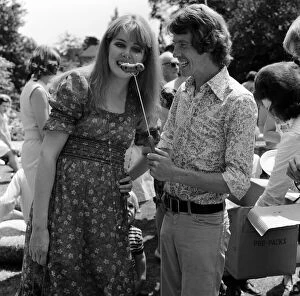 Television Jigsaw Puzzle Collection: Actor Michael Crawford holds a barbeque in the garden of his home in Wimbledon