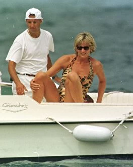00154 Collection: Diana, Princess of Wales on holiday in St Tropez in the South of France as the guest of