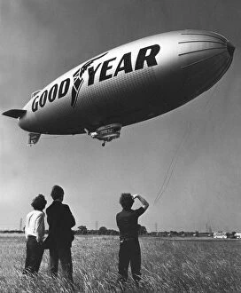Flying Collection: The Goodyear Europa airship arrives at Sunderland Airport for a week long visit to