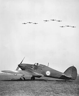 Formation Collection: One of the Hawker Hurricane Fighters photographed at Northolt Aerodrome, Northolt