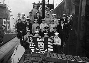 Jolly Roger Collection: 'Home again'pictures of the Royal Many submarine HMS Unrivalled which