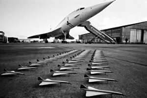 00457 Poster Print Collection: Pictured on the airfield at Fairford, Gloucestershire the home B. A. C Concorde Test centre