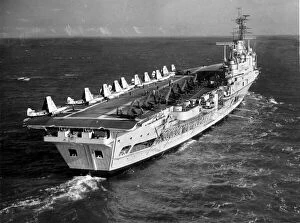 Television Jigsaw Puzzle Collection: Ships - Ark Royal prepares for service - The aircraft carrier Ark Royal, launched in 1950