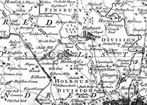 Hampstead Heath Collection: 1746 Rocque Map
