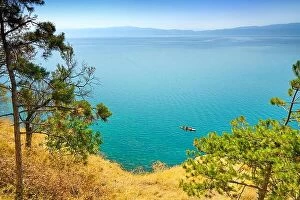 North Macedonia Pillow Collection: Ohrid Lake, Republic of Macedonia, Balkans