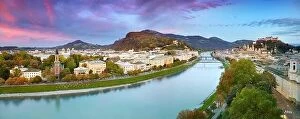 Destination Architecture Collection: Panoramic aerial view of Salzburg city, Austria