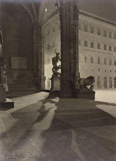 Mannerism Photo Mug Collection: 'Loggia Orcagna by night', Florence; photograph exhibited at the 'V Roman Festival of Photographic