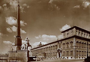Authors Poster Print Collection: Rome, Quirinale Palace and Monte Cavallo Fountain, postcard