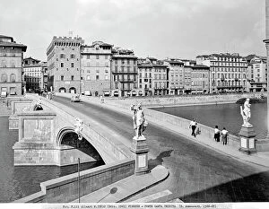 Naval And River Collection: View with people of the Ponte Santa Trinita